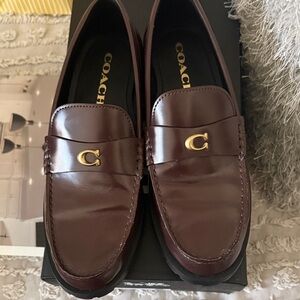 Coach Jocelyn Maple Leather Loafers - Size 6-1/2